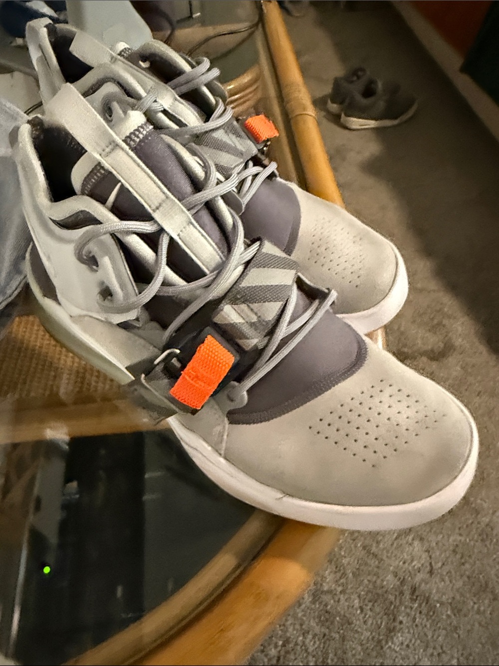 Nike Grey and Orange Athletic Sneakers - Comfortable Everyday Play Shoes